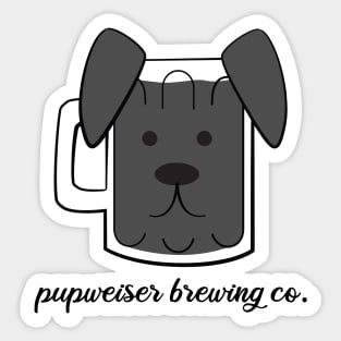 Pupweiser Brewing Co. Black Lab Sticker